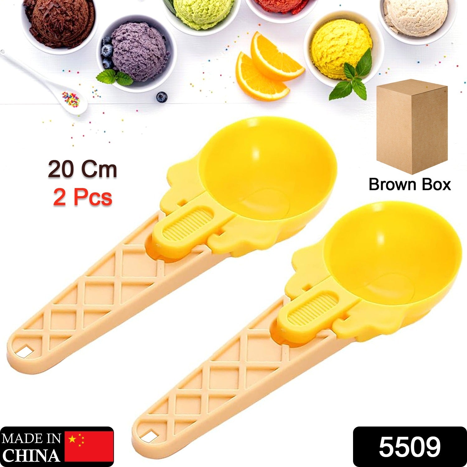 5509 Ice Cream Spoons 2pcs Plastic Water Melon Scoopers with Trigger Dipper and Adults for Summer Party Ice Cream Scoop, Food Serving Spoon Kitchen Tools Ice Cream Digging Spoon Household Spoons Cupcake Spoons Aps Fruit Ball Player (2 Pc) 5509 Ice Cream Spoons 2pcs Plastic Water Melon Scoopers with Trigger Dipper and Adults for Summer Party Ice Cream Scoop, Food Serving Spoon Kitchen Tools Ice Cream Digging Spoon Household Spoons Cupcake Spoons Aps Fruit Ball Player (2 Pc)